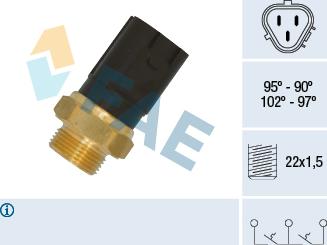 FAE 38185 - Temperature Switch, radiator / air conditioner fan www.autospares.lv