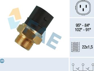 FAE 38180 - Temperature Switch, radiator / air conditioner fan www.autospares.lv