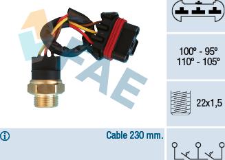 FAE 38300 - Термовыключатель, вентилятор радиатора / кондиционера www.autospares.lv