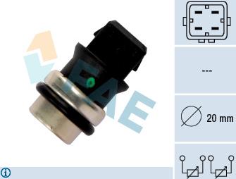 FAE 33650 - Датчик, температура охлаждающей жидкости www.autospares.lv