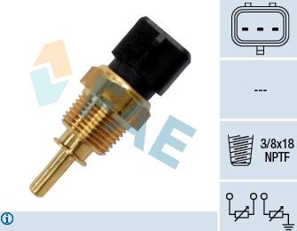 FAE 33355 - Датчик, температура охлаждающей жидкости www.autospares.lv