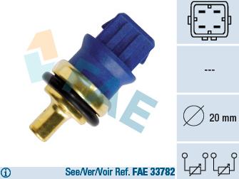 FAE 33780 - Датчик, температура охлаждающей жидкости www.autospares.lv