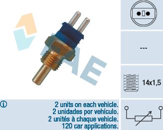 FAE 32580 - Devējs, Dzesēšanas šķidruma temperatūra www.autospares.lv