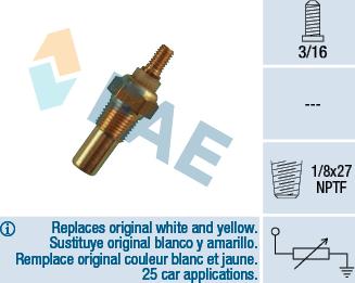 FAE 32080 - Devējs, Dzesēšanas šķidruma temperatūra www.autospares.lv