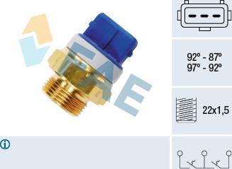 FAE 37920 - Termoslēdzis, Radiatora ventilators www.autospares.lv