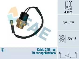 FAE 37490 - Termoslēdzis, Radiatora ventilators www.autospares.lv