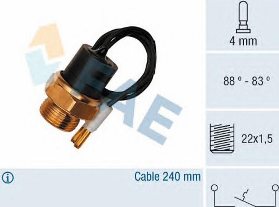 FAE 37470 - Termoslēdzis, Radiatora ventilators www.autospares.lv