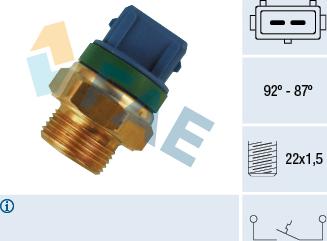 FAE 37680 - Termoslēdzis, Radiatora ventilators www.autospares.lv