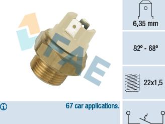 FAE 37050 - Termoslēdzis, Radiatora ventilators www.autospares.lv