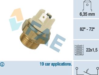 FAE 37080 - Termoslēdzis, Radiatora ventilators www.autospares.lv