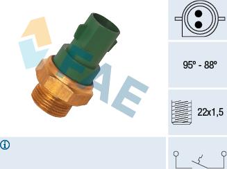 FAE 37240 - Temperature Switch, radiator / air conditioner fan www.autospares.lv