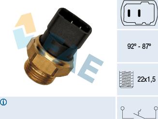 FAE 37260 - Termoslēdzis, Radiatora ventilators www.autospares.lv