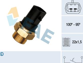 FAE 37280 - Termoslēdzis, Radiatora ventilators www.autospares.lv