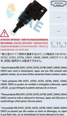 FAE 24763 - Brake Light Switch / Clutch www.autospares.lv