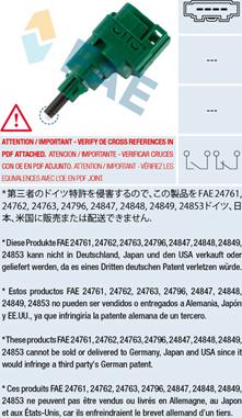 FAE 24762 - Bremžu signāla slēdzis autospares.lv