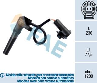 FAE 79281 - Rotācijas frekvences devējs, Automātiskā pārnesumkārba www.autospares.lv