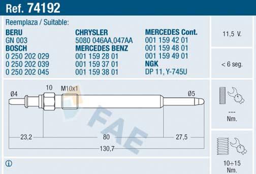 FAE 74192 - Kvēlsvece www.autospares.lv