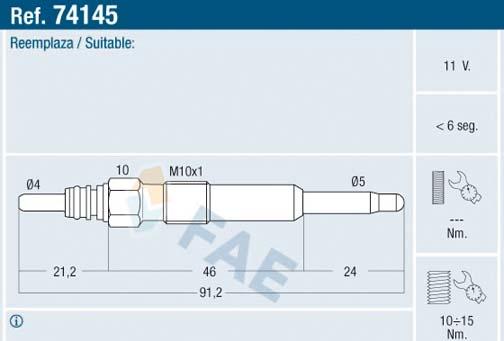 FAE 74145 - Kvēlsvece www.autospares.lv