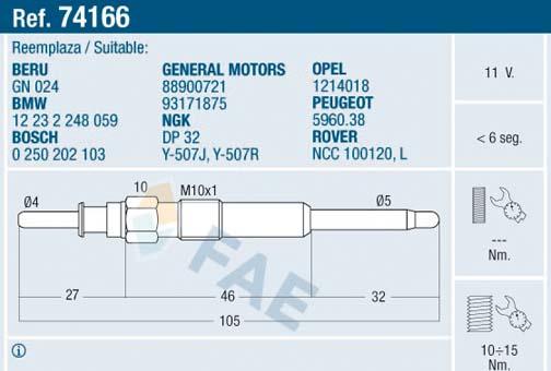 FAE 74166 - Kvēlsvece www.autospares.lv