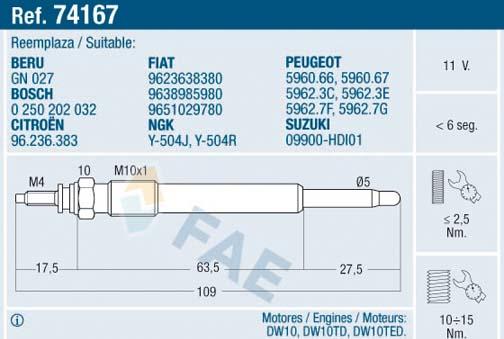 FAE 74167 - Kvēlsvece www.autospares.lv