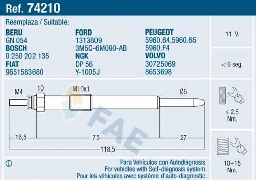 FAE 74210 - Kvēlsvece www.autospares.lv