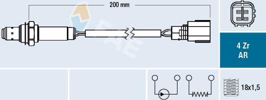 FAE 75649 - Лямбда-зонд, датчик кислорода www.autospares.lv