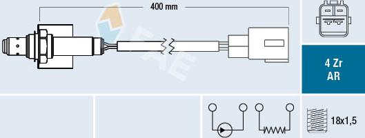 FAE 75654 - Лямбда-зонд, датчик кислорода www.autospares.lv