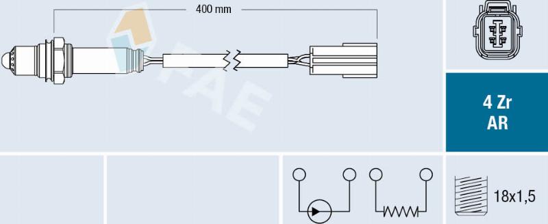 FAE 75607 - Лямбда-зонд, датчик кислорода www.autospares.lv