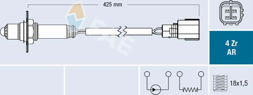 FAE 75679 - Лямбда-зонд, датчик кислорода www.autospares.lv