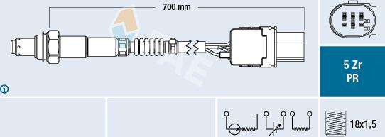 FAE 75099 - Лямбда-зонд, датчик кислорода www.autospares.lv