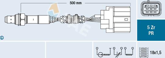 FAE 75049 - Лямбда-зонд, датчик кислорода www.autospares.lv