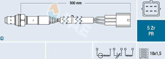 FAE 75041 - Лямбда-зонд, датчик кислорода www.autospares.lv