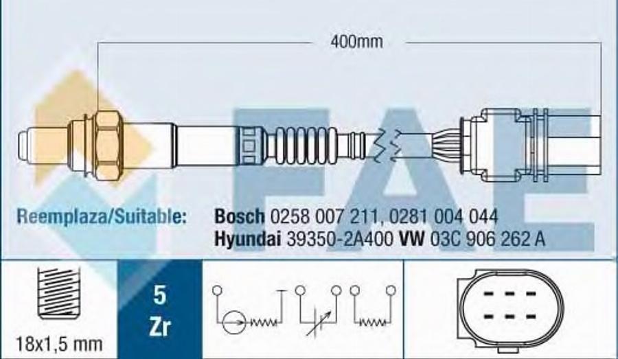 FAE 75006 - Lambda zonde autospares.lv