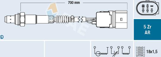 FAE 75019 - Лямбда-зонд, датчик кислорода www.autospares.lv