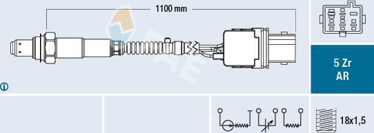 FAE 75140 - Лямбда-зонд, датчик кислорода www.autospares.lv