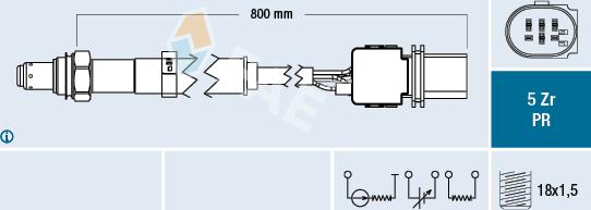 FAE 75106 - Лямбда-зонд, датчик кислорода www.autospares.lv