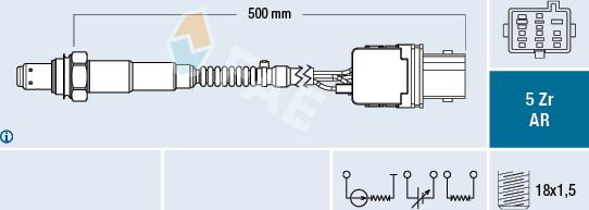 FAE 75135 - Лямбда-зонд, датчик кислорода www.autospares.lv