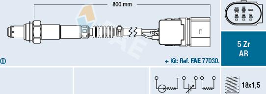 FAE 75357 - Лямбда-зонд, датчик кислорода www.autospares.lv