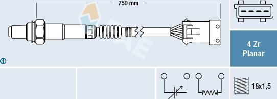 FAE 77449 - Лямбда-зонд, датчик кислорода www.autospares.lv