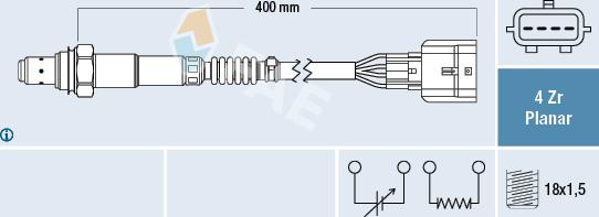 FAE 77448 - Лямбда-зонд, датчик кислорода www.autospares.lv