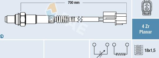 FAE 77450 - Лямбда-зонд, датчик кислорода www.autospares.lv