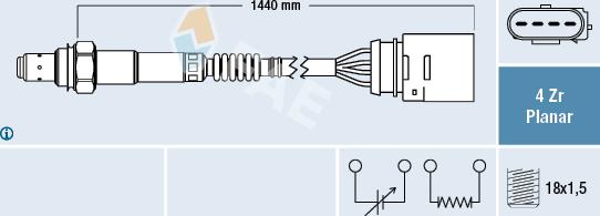 FAE 77407 - Лямбда-зонд, датчик кислорода www.autospares.lv