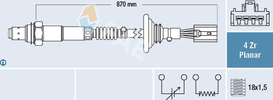 FAE 77416 - Лямбда-зонд, датчик кислорода www.autospares.lv