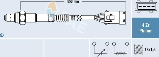 FAE 77411 - Лямбда-зонд, датчик кислорода www.autospares.lv