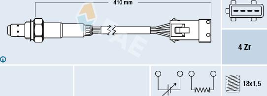 FAE 77432 - Лямбда-зонд, датчик кислорода www.autospares.lv