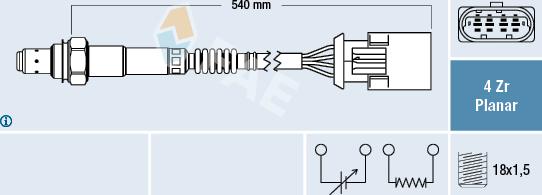 FAE 77425 - Лямбда-зонд, датчик кислорода www.autospares.lv