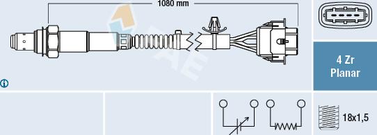 FAE 77421 - Лямбда-зонд, датчик кислорода www.autospares.lv