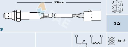 FAE 77479 - Лямбда-зонд, датчик кислорода www.autospares.lv