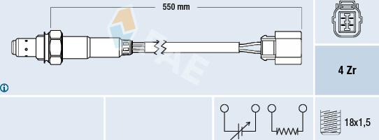 FAE 77473 - Лямбда-зонд, датчик кислорода www.autospares.lv