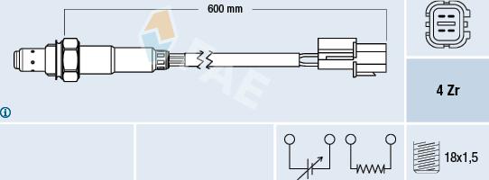 FAE 77477 - Лямбда-зонд, датчик кислорода www.autospares.lv